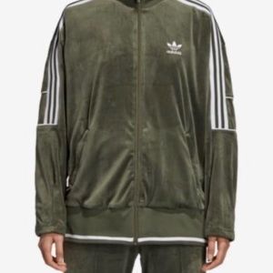 Adidas Velvet Three Strip Track Jacket